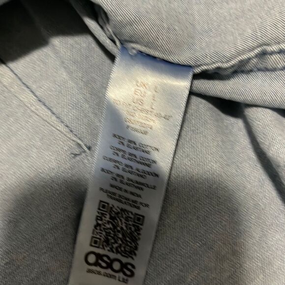 NWT- ASOS- men’s L (40”-42” chest) Denim Button Down - Picture 7 of 7